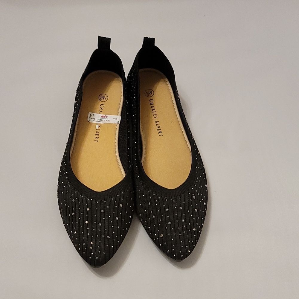BRAND NEW CHARLES ALBERT STUDDED EMBELLISHMENTS POINTED TOE WOMEN'S FLAT - Picture 2 of 16